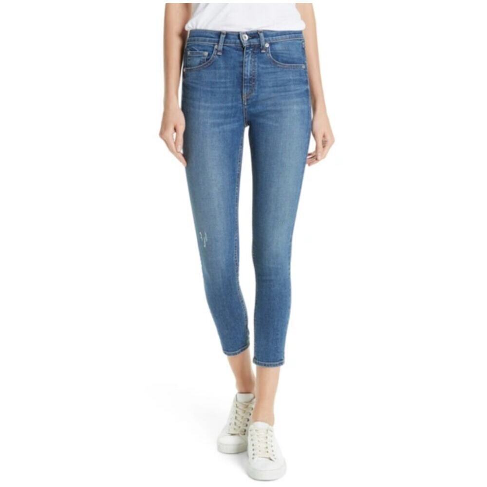 Rag & Bone High Rise Skinny Ankle Jeans in EL Medium Wash Womens Size 24